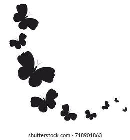 silhouette,beautiful butterflies, isolated on a white