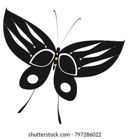 silhouette,beautiful butterflies, isolated on a white