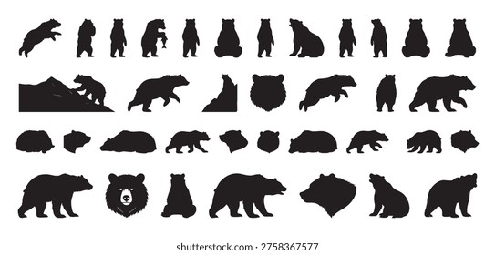 Silhouetted bear tracks forest edge. Shadowed bear silhouette demonstrating hunting behavior near forest border. Silhouette of black bear in stalking posture navigating forest edge environment