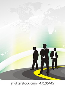 silhouetted a business people on the road, searching a right way in the world,
No mesh in this Vector