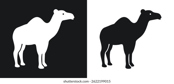 Ilustrações de camelo em preto e branco oferecendo design minimalista e versatilidade