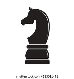 silhouetted chess knight piece-vector drawing