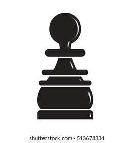silhouetted chess piece pawn-vector drawing