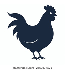 silhouetted of chicken vector icon with white background