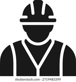 Trabalhador de construção com silhueta e martelo e ilustração de caixa de ferramentas