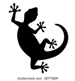 Silhouetted curved gecko