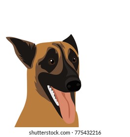 Silhouetted dogs. Belgian Shepherd Dog Malinois. Symbol of the year 2018. Vector. svg