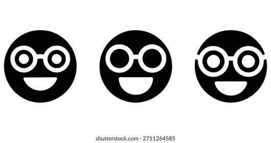 Rostros silueteados con gafas redondas y amplias sonrisas