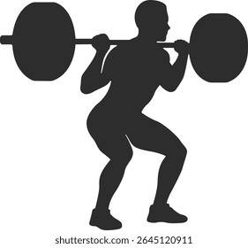 Silhouetted figure demonstrating barbell exercises, showcasing strength training routines.