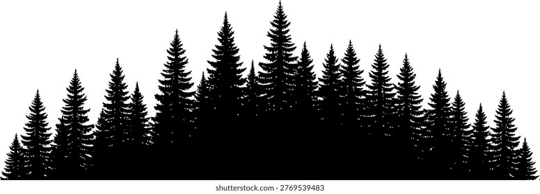 Silhouetted forest landscape a dramatic black and white woodland scene