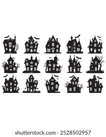 Ilustración de Arte vectorial de Elementos de Halloween con fondo blanco