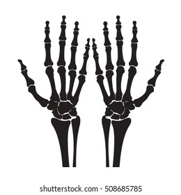 silhouetted hand skeleton-vector drawing