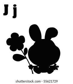 Silhouetted JackRabbit With Letters J