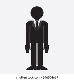 Silhouetted man in suit with tie 