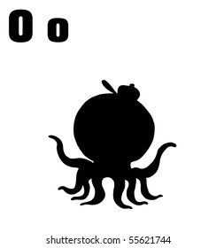 Silhouetted Octopus With Letters O