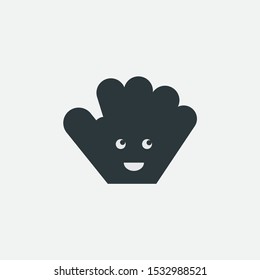 Silhouetted of the palm with smiling face 