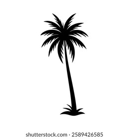 Silhouetted palm tree graphic design.
