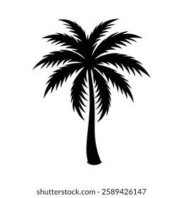 Silhouetted Palm Tree, Perfect for Summer Designs
