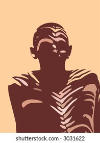 silhouetted portret of man