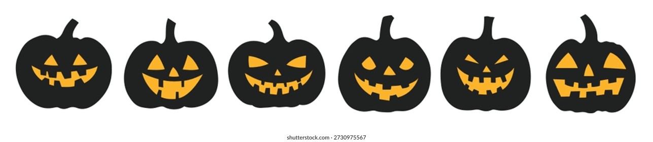 Calabazas de silueta con caras talladas perfectas para espeluznantes