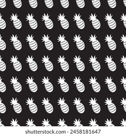 Silhouetted Sweetness Pineapple Shapes on Black can be use for background and apparel design