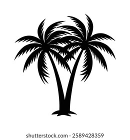 Silhouetted Tropical Palm Trees for Design
