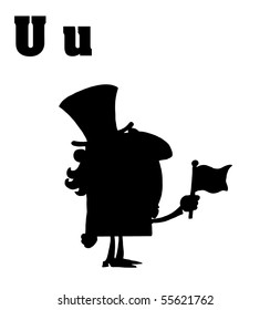Silhouetted Uncle Sam With Letters U