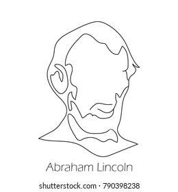 Silhouettes Abraham Lincoln, President in the United States. National Day of Freedom of the USA. Lincoln's Birthday Vector illustration.