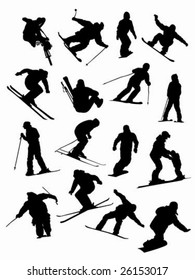 Silhouettes of active people