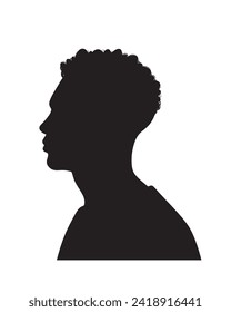 Siluetas de un hombre afroamericano. Retrato masculino. Ilustración del vector	