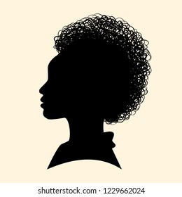 Silhouettes of African American. Woman profile. Vector Illustration