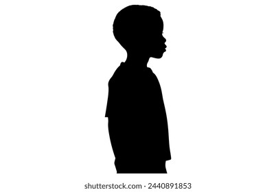 Siluetas de caras de niños africanos. Silueta de rostro de niño africano