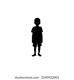 Silhouettes of african kids faces. African boys face silhouette. African kid on white background.