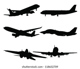 Silhouettes of aircraft 4- vector