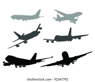 Silhouettes of aircraft- vector