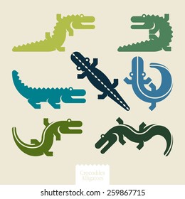 silhouettes alligators