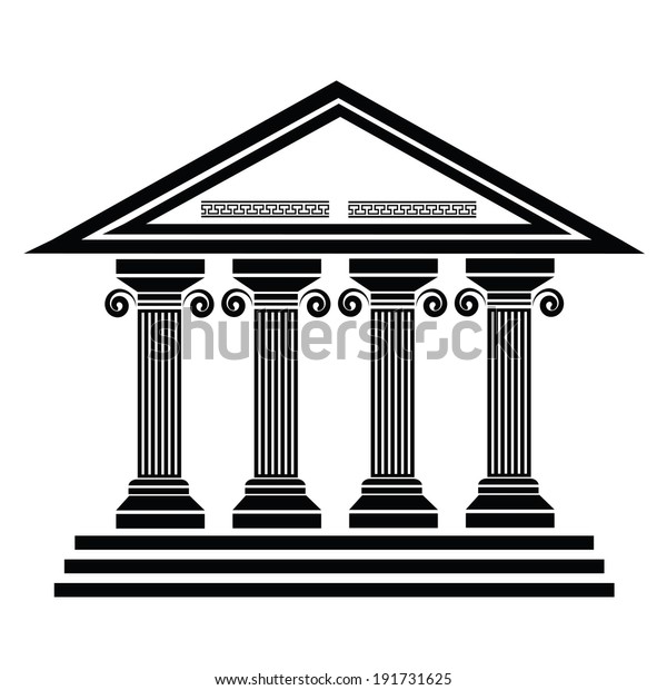 Silhouettes Ancient Columns On White Background Stock Vector (Royalty ...