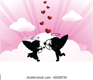 silhouettes angel background