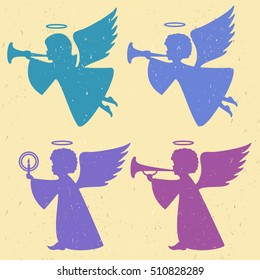 silhouettes of angels