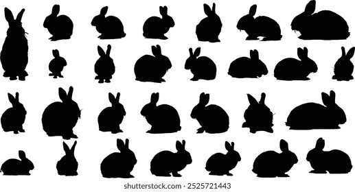 silhouettes of animal a rabbits 