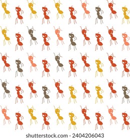 silhouettes of ants in different poses, ant vector
