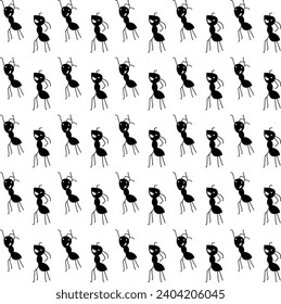 silhouettes of ants in different poses, ant vector
