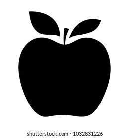 Silhouettes of an apple on a white background. Vector illustration