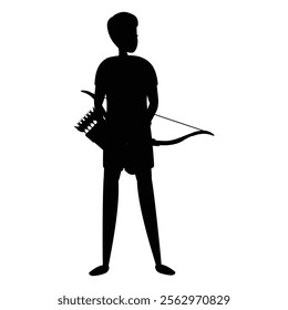 Silhouettes of Archery Athletes in Action Poses