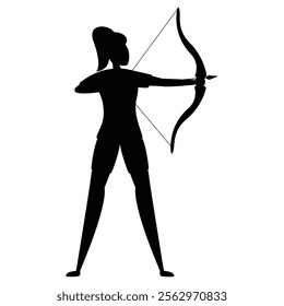 Silhouettes of Archery Athletes in Action Poses