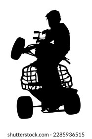 Silhouettes athletes ATV during races