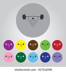 Silhouettes athletes bodybuilding. Vector icon