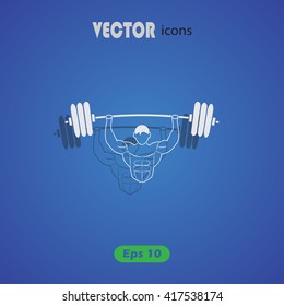 Silhouettes athletes bodybuilding. Vector icon