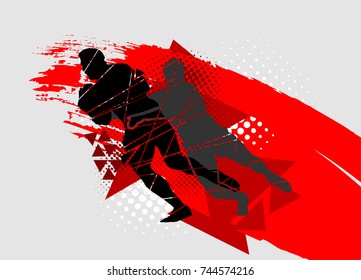 silhouettes of athletes, Rugby players