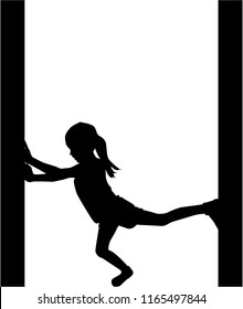 Silhouettes athletic children.